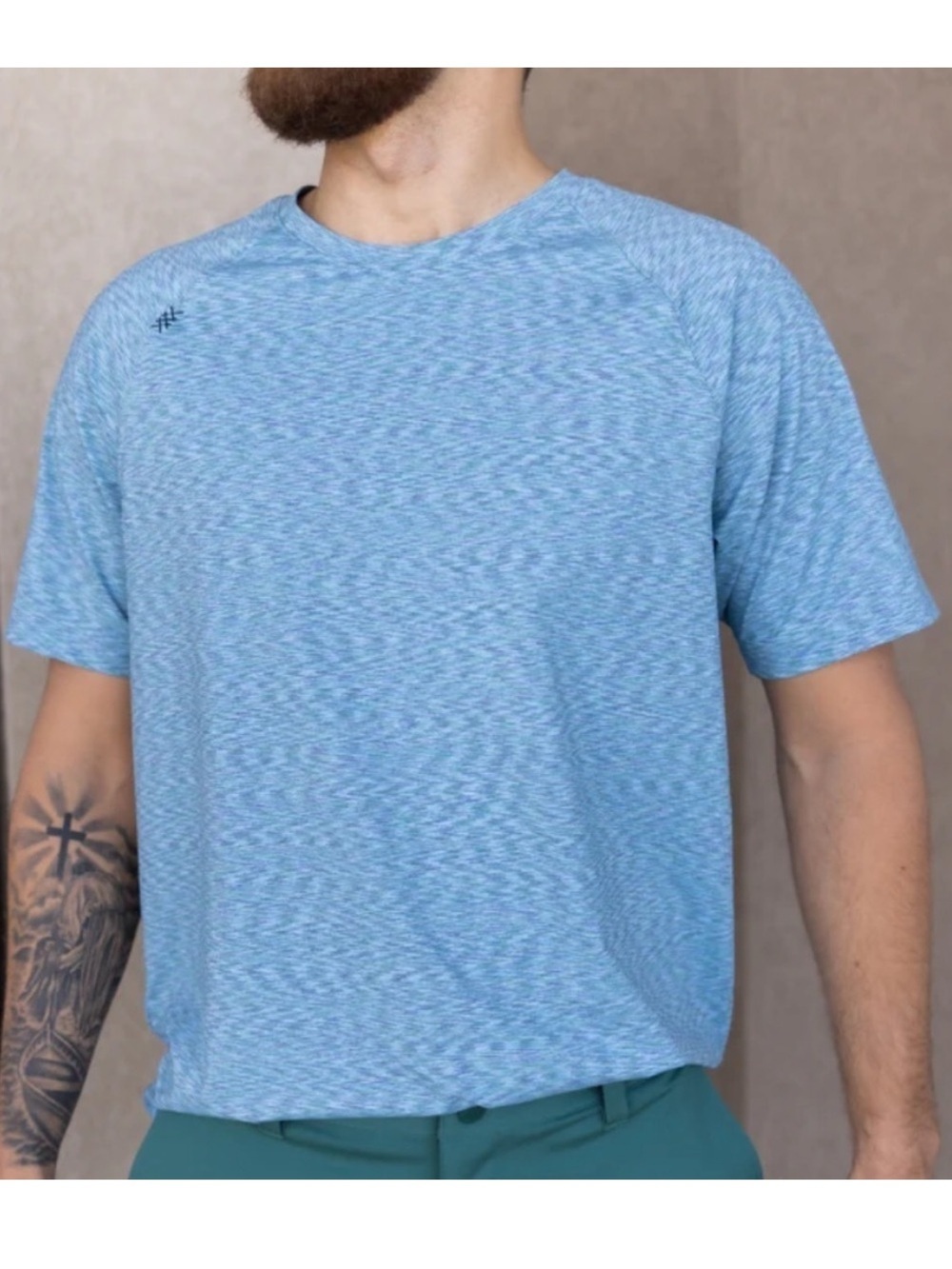 Men’s Rhone Reign Short Sleeve Tee Blue Quartz Performance Shirt M